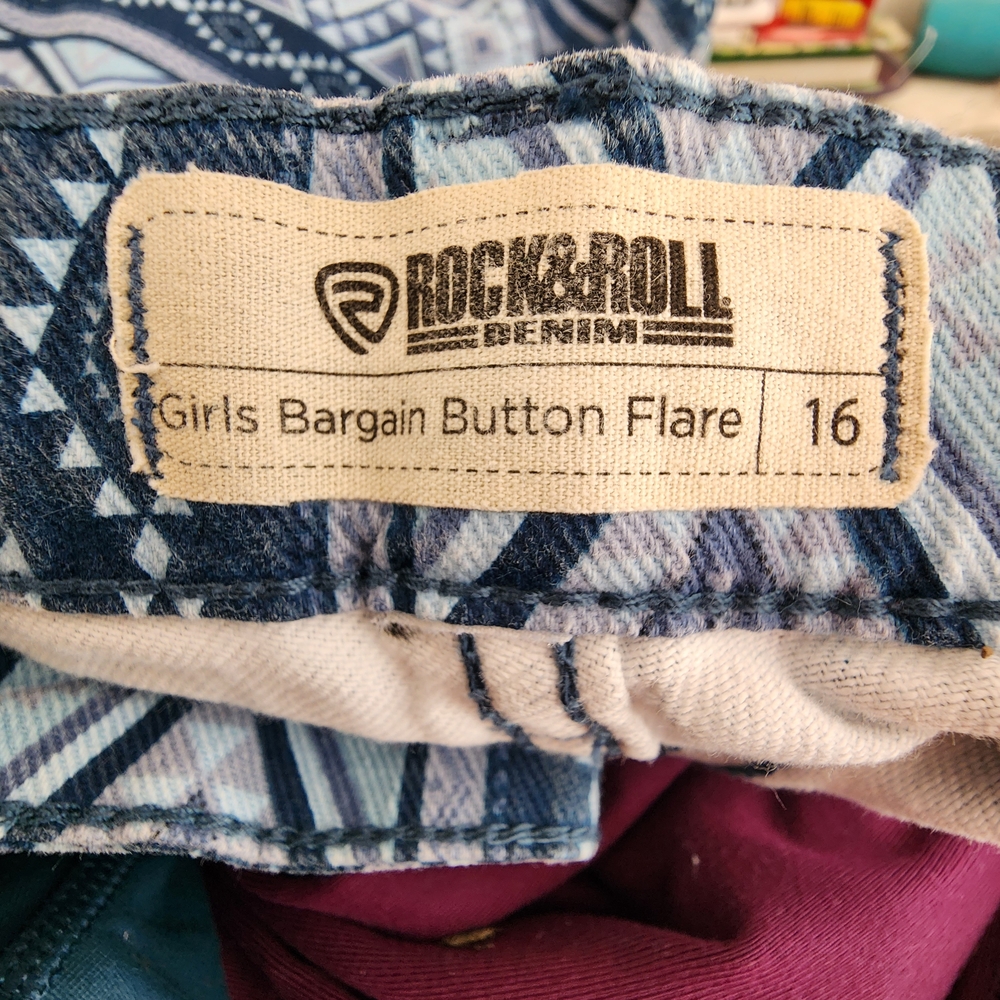 Rock & Roll Denim Girls Blue Flare Jeans